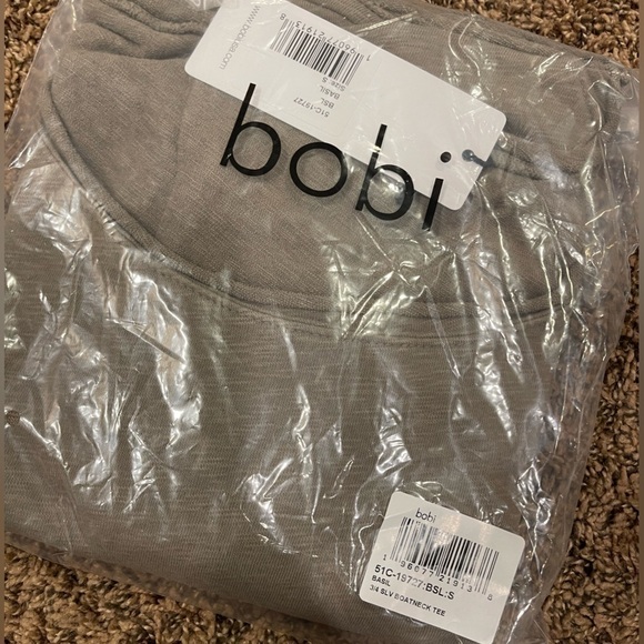 NEW IN PACKAGE - BOBI 3/4 sleeve boatneck tee shirt in Basil Sz S - Picture 3 of 4